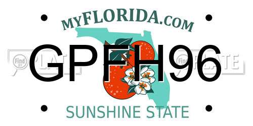 GPFH96 Florida License Plate