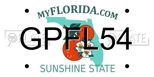 GPFL54 Florida License Plate