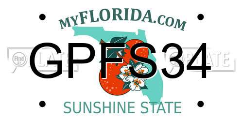 GPFS34 Florida License Plate