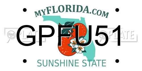 GPFU51 Florida License Plate