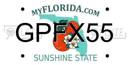 GPFX55 Florida License Plate