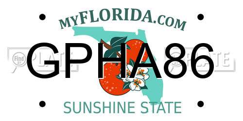 GPHA86 Florida License Plate