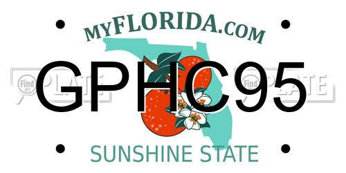 GPHC95 Florida License Plate