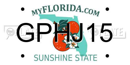 GPHJ15 Florida License Plate