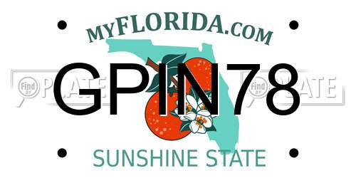 GPIN78 Florida License Plate