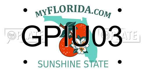 GPIU03 Florida License Plate