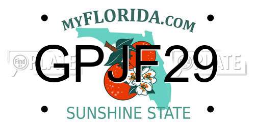 GPJF29 Florida License Plate