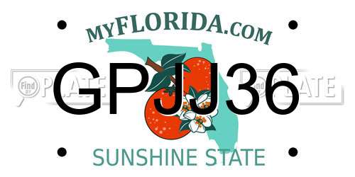 GPJJ36 Florida License Plate