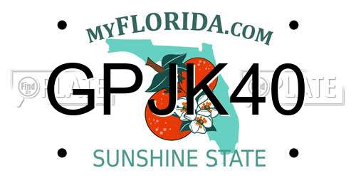 GPJK40 Florida License Plate