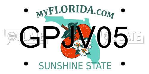 GPJV05 Florida License Plate