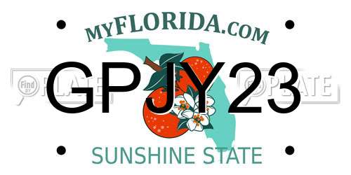 GPJY23 Florida License Plate