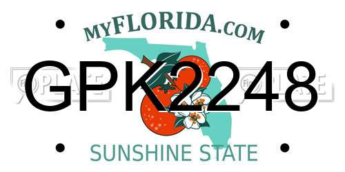 GPK2248 Florida License Plate