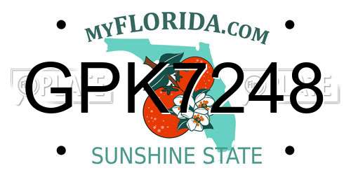 GPK7248 Florida License Plate