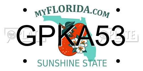 GPKA53 Florida License Plate