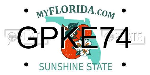 GPKE74 Florida License Plate