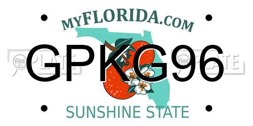 GPKG96 Florida License Plate