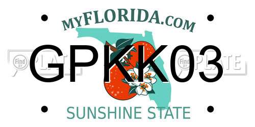 GPKK03 Florida License Plate