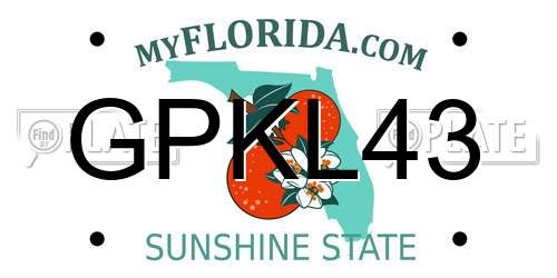 GPKL43 Florida License Plate