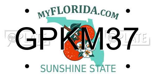 GPKM37 Florida License Plate