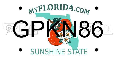 GPKN86 Florida License Plate