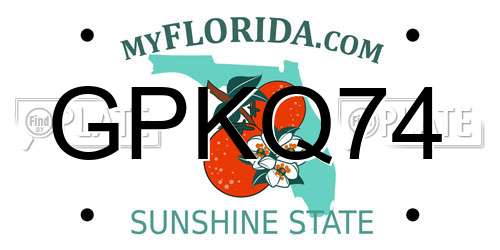 GPKQ74 Florida License Plate