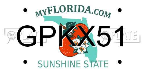 GPKX51 Florida License Plate