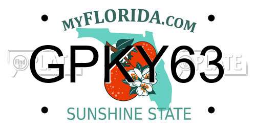 GPKY63 Florida License Plate