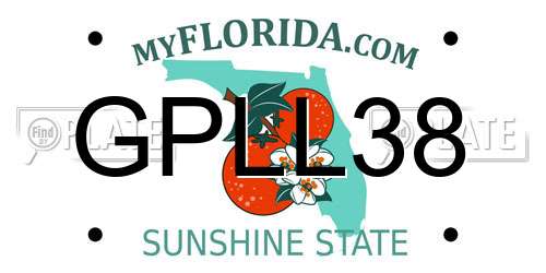 GPLL38 Florida License Plate