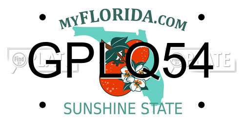 GPLQ54 Florida License Plate