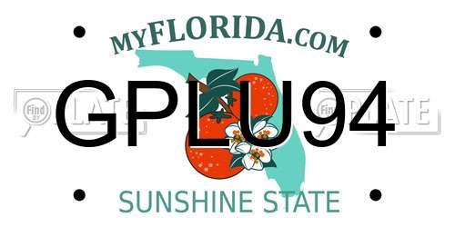 GPLU94 Florida License Plate