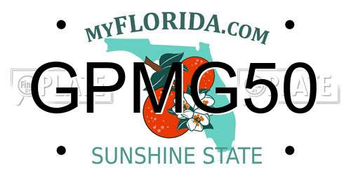 GPMG50 Florida License Plate