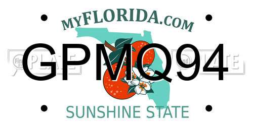 GPMQ94 Florida License Plate