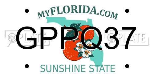 GPPQ37 Florida License Plate