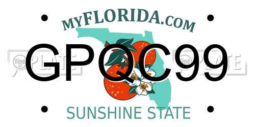 GPQC99 Florida License Plate
