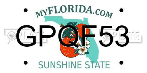 GPQF53 Florida License Plate