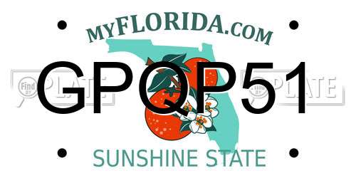 GPQP51 Florida License Plate