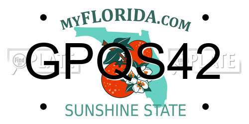 GPQS42 Florida License Plate