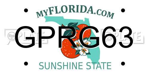 GPRG63 Florida License Plate