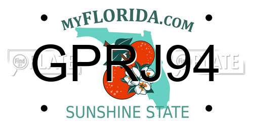GPRJ94 Florida License Plate