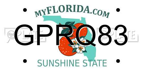 GPRQ83 Florida License Plate