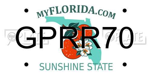 GPRR70 Florida License Plate