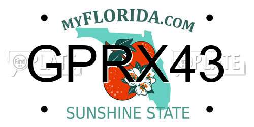 GPRX43 Florida License Plate