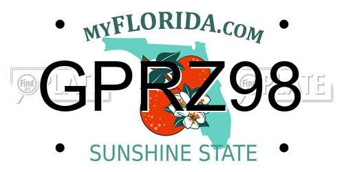 GPRZ98 Florida License Plate
