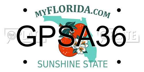 GPSA36 Florida License Plate