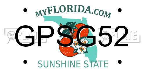 GPSG52 Florida License Plate