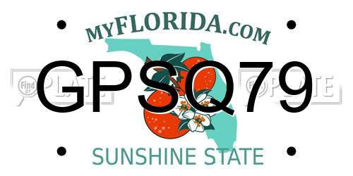 GPSQ79 Florida License Plate