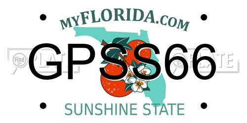 GPSS66 Florida License Plate
