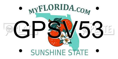 GPSV53 Florida License Plate
