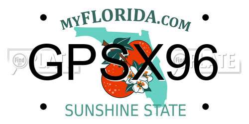 GPSX96 Florida License Plate