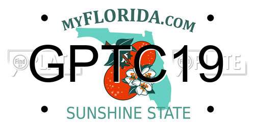 GPTC19 Florida License Plate
